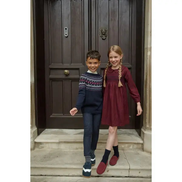 Pinstripe Family Matching Outfit Girls Boys Knitwear Matching Set