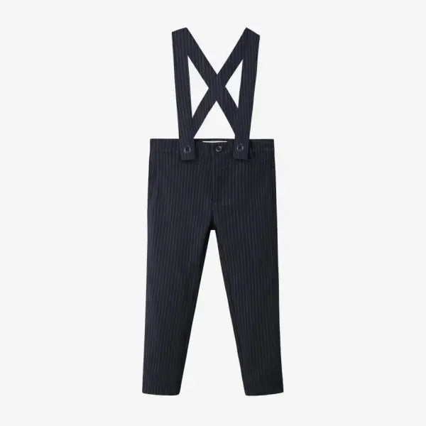 Pinstripe Family Matching Outfit Girls Boys Knitwear Matching Set - Navy Suspender / Click to see stock