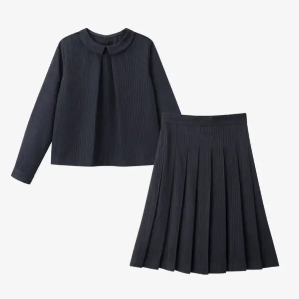 Pinstripe Family Matching Outfit Girls Boys Knitwear Matching Set - Navy Teen Set / Click to see stock