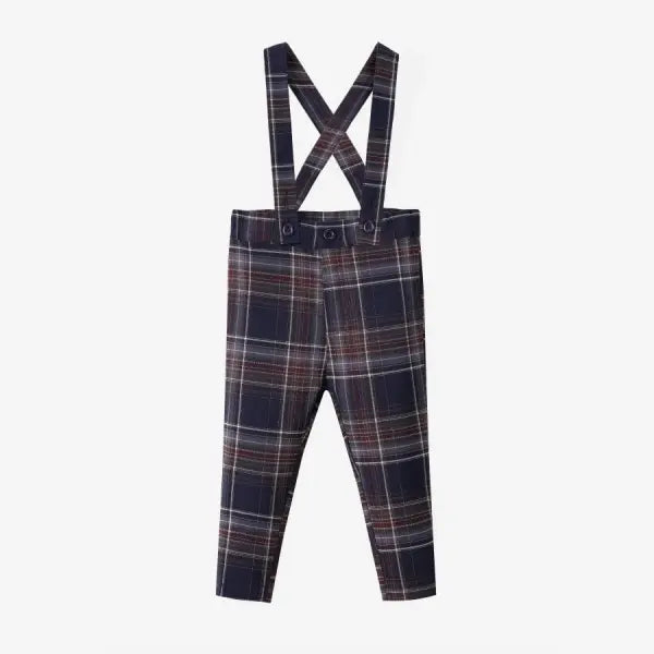 Pinstripe Family Matching Outfit Girls Boys Knitwear Matching Set - Plaid Suspender / Click to see stock