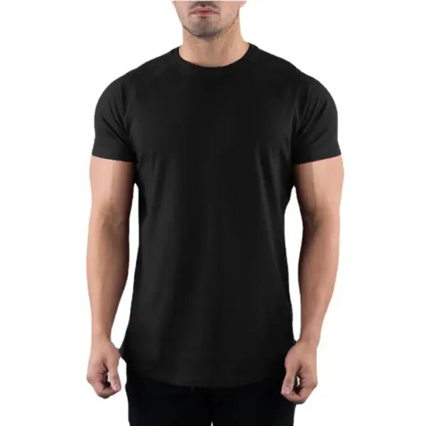 Plain Gym T-shirt Men Summer Fitness Clothing O-Neck Short Sleeve T shirt Cotton Slim Fit Tshirt Bodybuilding Workout