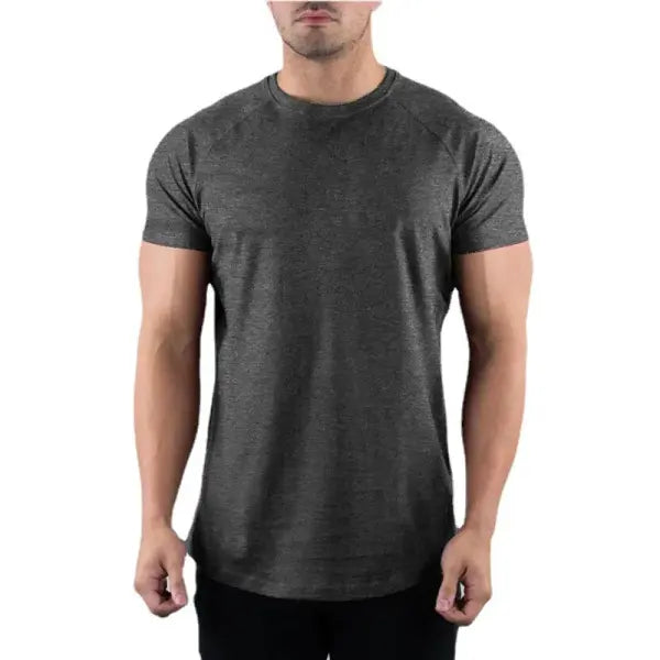 Plain Gym T-shirt Men Summer Fitness Clothing O-Neck Short Sleeve T shirt Cotton Slim Fit Tshirt Bodybuilding Workout