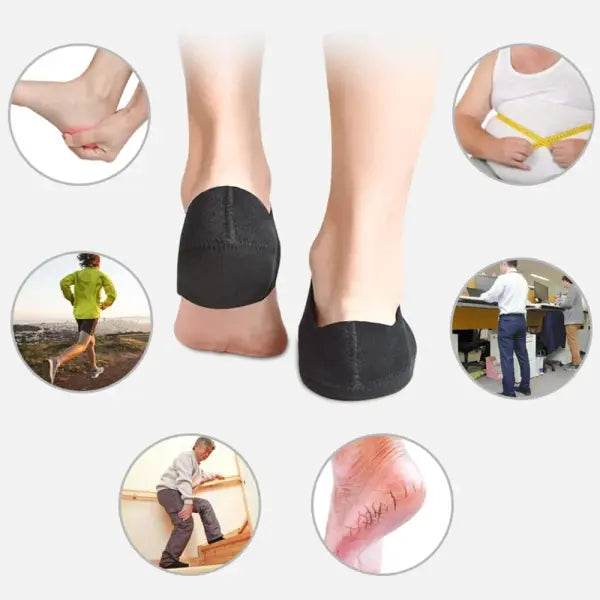 Plantar Fasciitis Heel Spur Foot Support With U-Shaped Silicone Gel Heel Cups for Heel Pain Relief Insoles for Man