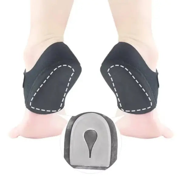 Plantar Fasciitis Heel Cups: U-Shaped Silicone Gel Support for Heel Spur Pain Relief - L for Men Black