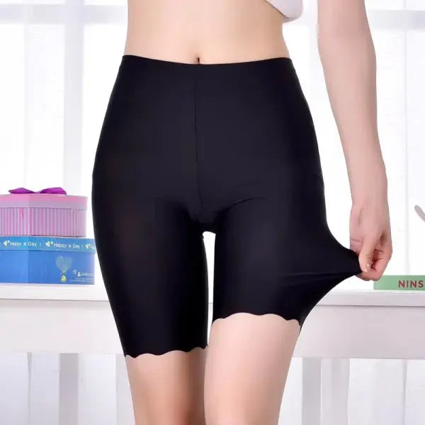 Plus Size Safety Short Pants Seamless Underwear Anti Rub Boxers - black / XXXL