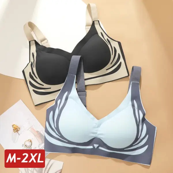 Plus Size Super Gather Push Up Bras Women Soft Support Seamless Underwear Female Full Cup Lift-Up Bras No Steel