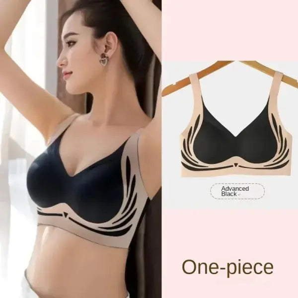 Women’s Plus Size Super Gather Push Up Bra – Seamless Wireless Lift-Up Bralette Full Cup Support Underwear Soft