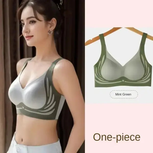 Women’s Plus Size Super Gather Push Up Bra – Seamless Wireless Lift-Up Bralette Full Cup Support Underwear Soft