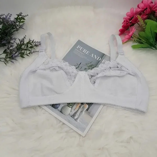 Plus Size Wire-Free Push-Up Bra – Unlined Sexy Lingerie for Women - white C31 / 90d