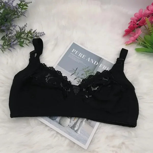 Plus Size Wire-Free Push-Up Bra – Unlined Sexy Lingerie for Women - black C31 / 80D