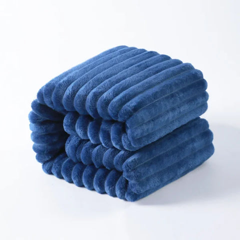 Plush Flannel Fleece Blanket for Ultimate Comfort and Warmth - Navy Blue / 150x200cm / United States