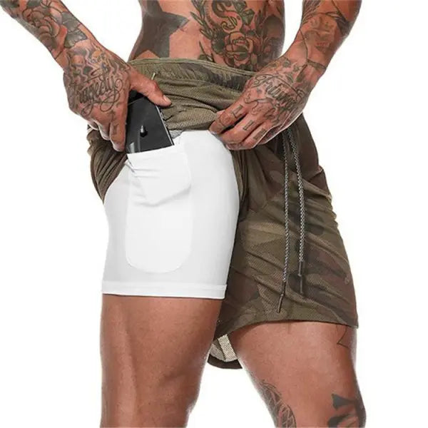 Pocket Compression Shorts for Active Moisture Wicking Comfort - Army green / L