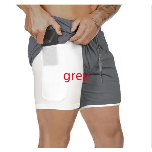 Pocket Compression Shorts for Active Moisture Wicking Comfort - Gray / S