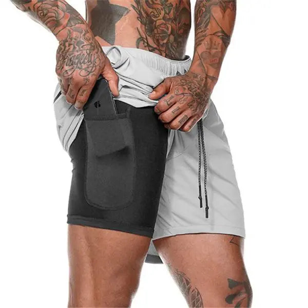 Pocket Compression Shorts for Active Moisture Wicking Comfort - Lime / L