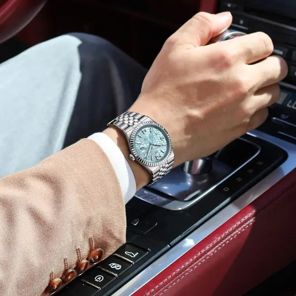 Waterproof Stainless Steel Quartz Watch with Arabic Numeral Markers