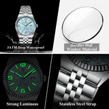 Waterproof Stainless Steel Quartz Watch with Arabic Numeral Markers