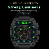 Poedagar luxury man quartz watch silicone material type waterproof chronograph