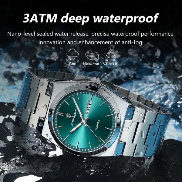 Men watch stainless steel casual fashion waterproof luminous