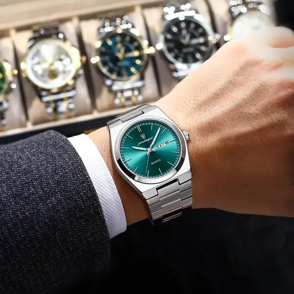 Men watch stainless steel casual fashion waterproof luminous