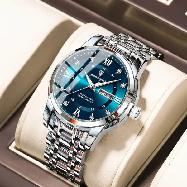 Poedagar Luxury Trendy Man Wristwatch Waterproof Stainless Steel Date