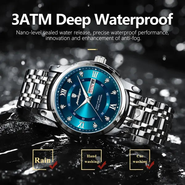 Poedagar Luxury Trendy Man Wristwatch Waterproof Stainless Steel Date