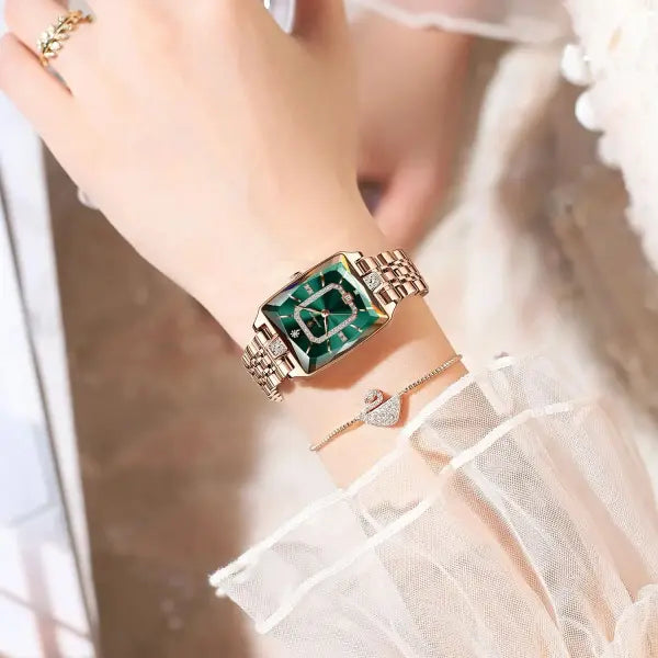 Stainless steel quartz women watch elegant waterproof calendar