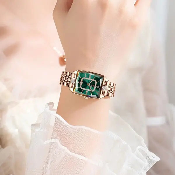 Stainless steel quartz women watch elegant waterproof calendar