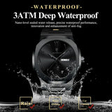 Stainless Steel Band Quartz Watch with Hidden Clasp for Men