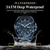 Poedagar Sport Quartz Wristwatch Stainless Steel Waterproof Luminous Hands