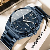 Poedagar Sport Quartz Wristwatch Stainless Steel Waterproof Luminous Hands