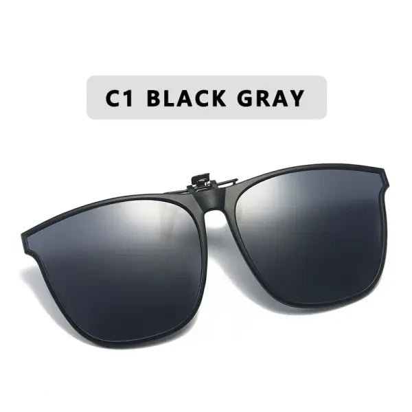 Polarized Sunglasses Clip On for Men (Square) – Night Vision Driving - C1 / Polarized