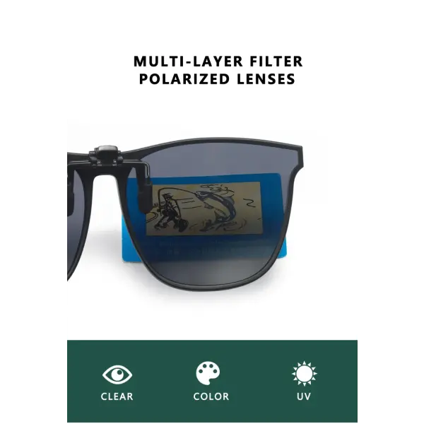 Polarized Sunglasses Clip On for Men (Square) – Night Vision Driving