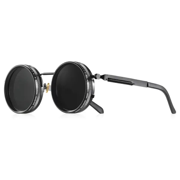 Polarized Round Sunglasses for Outdoor Adventures - Black
