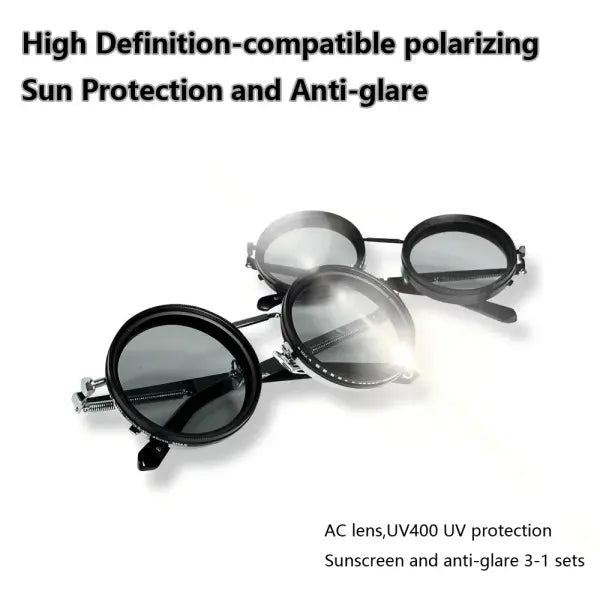 Ah-Mee Polarized Round Sunglasses with Polycarbonate Lenses