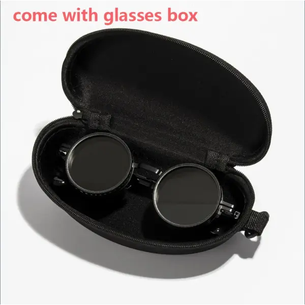 Ah-Mee Polarized Round Sunglasses with Polycarbonate Lenses - black with box z07