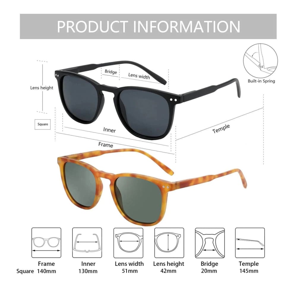 Polarized Sunglasses - ZENOTTIC Retro Style UV Protection