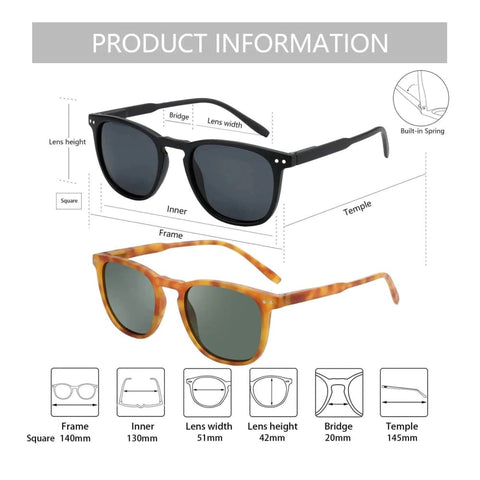 Polarized Sunglasses - ZENOTTIC Retro Style UV Protection