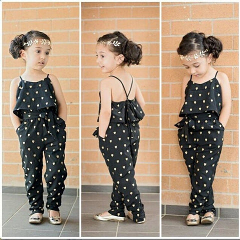 Polka Dot Cotton Sleeveless Jumpsuit – Summer Girls Clothing Set