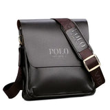 Polo Vertical Shoulder Bag Synthetic Leather Trendy Business Crossbody - Brown
