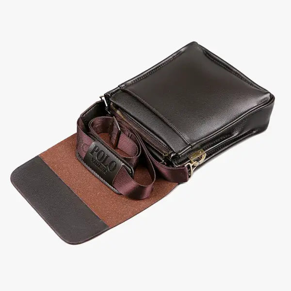Polo Vertical Shoulder Bag Synthetic Leather Trendy Business Crossbody