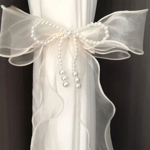 Polyester Window Curtains with Curtain Tiebacks and Bow Design - S2 / 2pcs