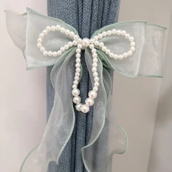Polyester Window Curtains with Curtain Tiebacks and Bow Design - S4 / 2pcs