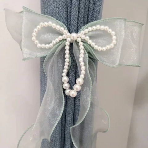 Polyester Window Curtains with Curtain Tiebacks and Bow Design - S4 / 2pcs