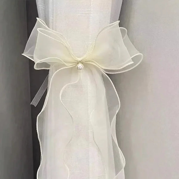 Polyester Window Curtains with Curtain Tiebacks and Bow Design - S7 / 2pcs