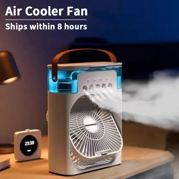 Portable Air Cooler Fan LED Compact 3-in-1 Humidifier for Home Office