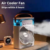 Portable Air Cooler Fan LED Compact 3-in-1 Humidifier for Home Office