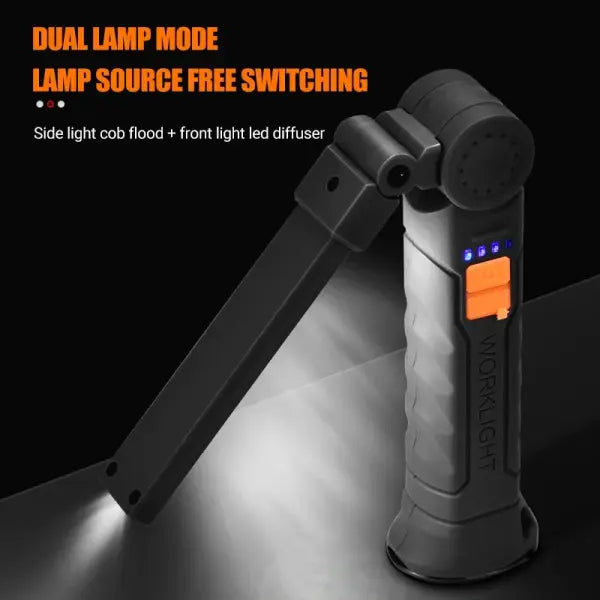 Portable COB LED Flashlight USB Rechargeable Work Light Magnetic Lanterna Hanging Lamp with Built-in Battery Camping