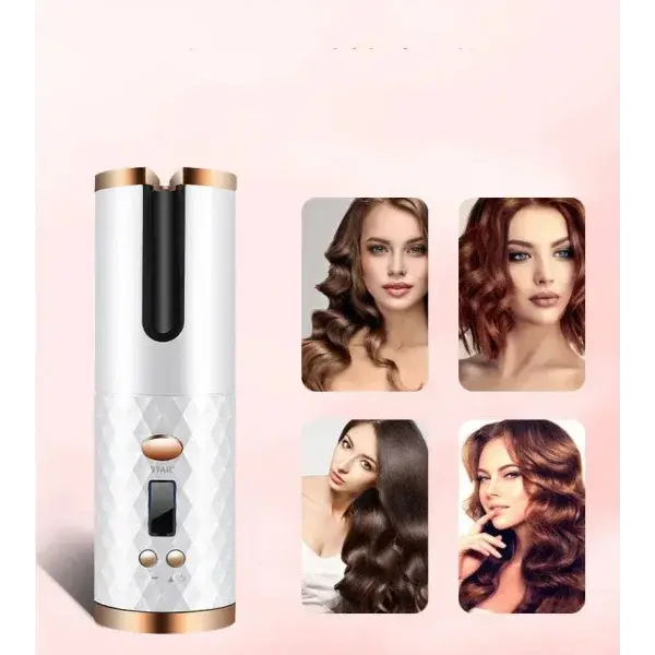 Portable Cordless Rechargeable Hair Curler for Effortless Styling - Beauty