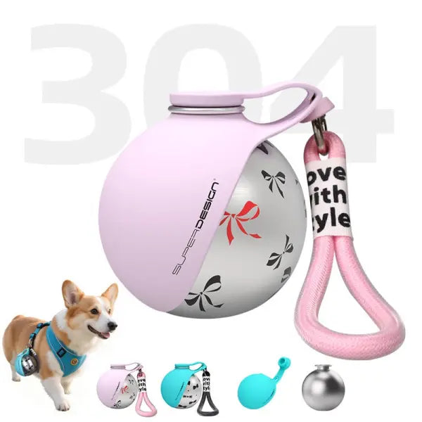 Portable Dog Water Bottle Stainless Steel Travel Drink Dispenser - None