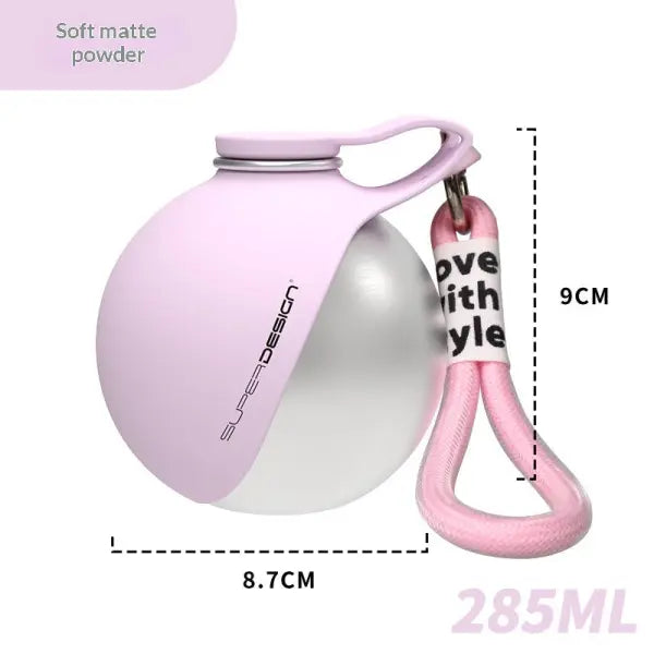 Portable Dog Water Bottle Stainless Steel Travel Drink Dispenser - Pink / Unprinted - None